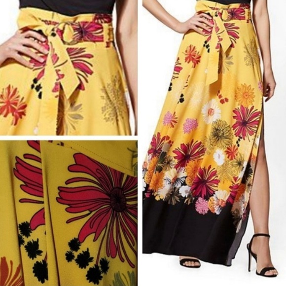 New York & Company Dresses & Skirts - NEW YORK & Company Stretch Floral Maxi Skirt W/High Side Slit..Size:Small